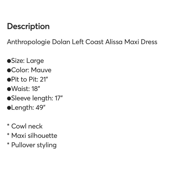 Anthropologie Dolan Left Coast Alissa Maxi Dress NWT SZ L - Picture 16 of 16
